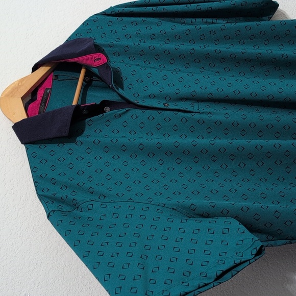 Greyson Other - NWT Greyson The Journey Allover Wolf Logo Geo Print‎ Fiddle Polo Shirt Men's XXL